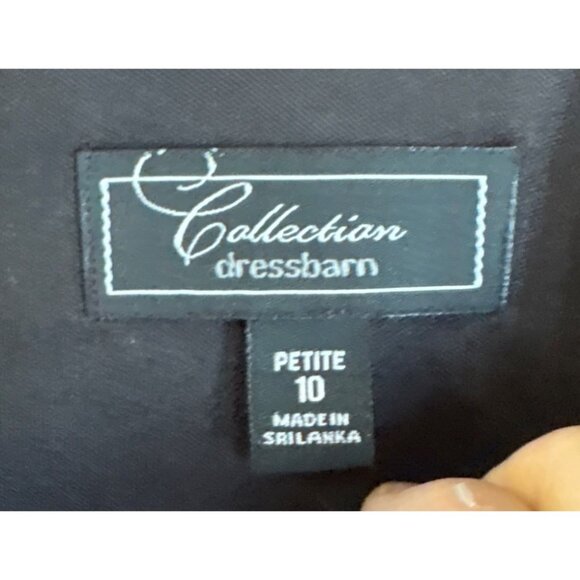Dressbarn Collection Dress Black Lace Panel Size 10P Stretch Short Sleeve - Picture 7 of 9